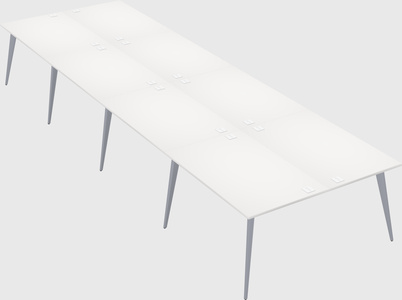 Shared rectangular office desk system