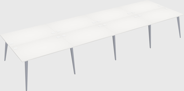 Shared rectangular office desk system
