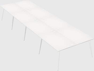 Shared rectangular office desk system