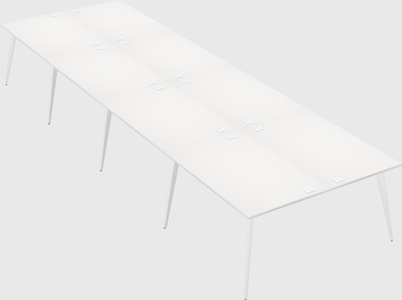 Shared rectangular office desk system