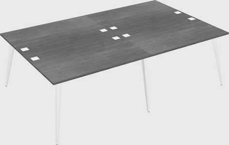 Shared rectangular office desk system
