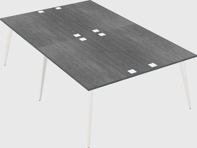 Shared rectangular office desk system