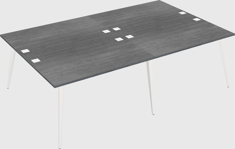 Shared rectangular office desk system