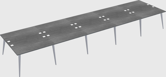 Shared rectangular office desk system
