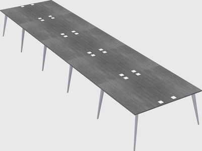Shared rectangular office desk system