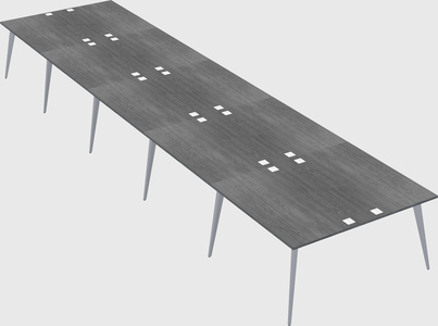 Shared rectangular office desk system