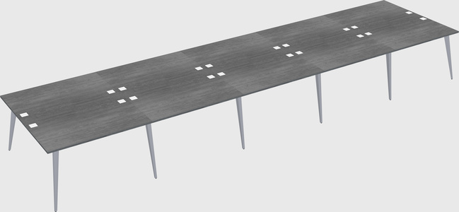 Shared rectangular office desk system
