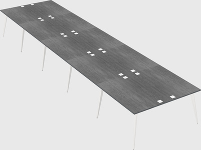Shared rectangular office desk system