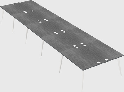 Shared rectangular office desk system