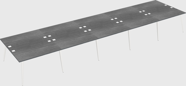 Shared rectangular office desk system