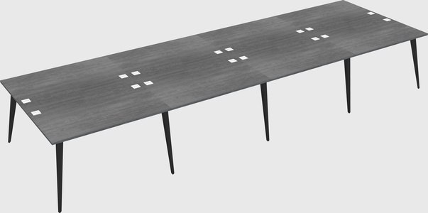 Shared rectangular office desk system