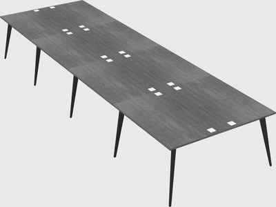 Shared rectangular office desk system