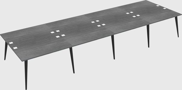 Shared rectangular office desk system