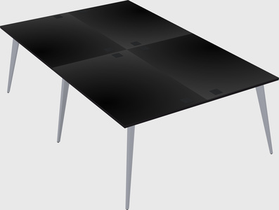 Shared rectangular office desk system