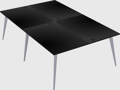 Shared rectangular office desk system