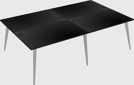 Shared rectangular office desk system