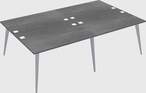 Shared rectangular office desk system