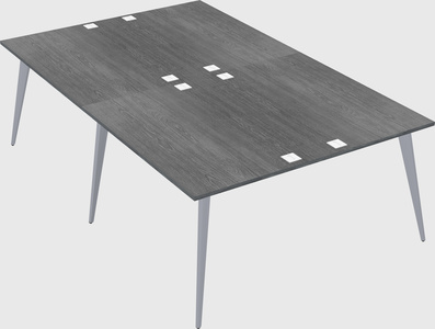 Shared rectangular office desk system