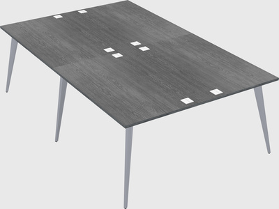 Shared rectangular office desk system