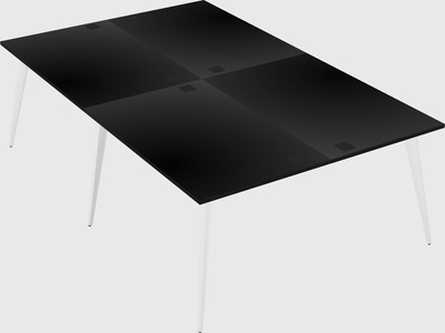 Shared rectangular office desk system