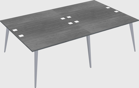 Shared rectangular office desk system