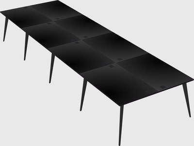 Shared rectangular office desk system