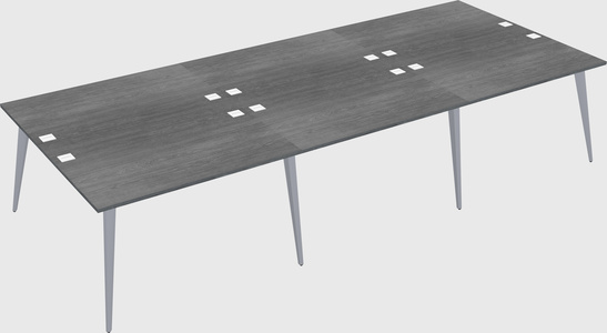 Shared rectangular office desk system