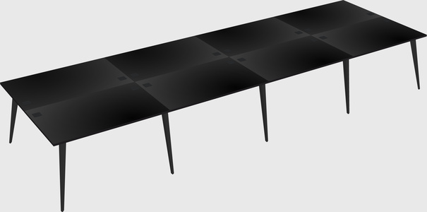 Shared rectangular office desk system