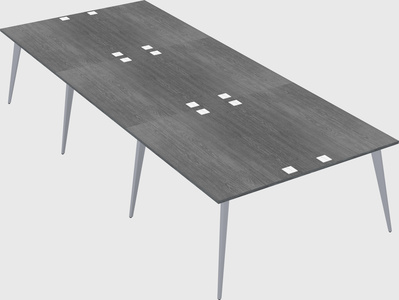Shared rectangular office desk system