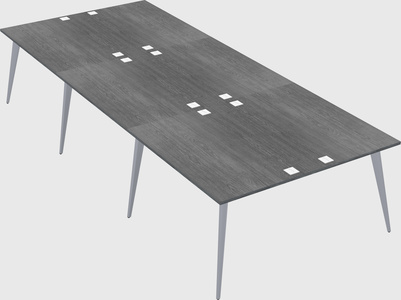 Shared rectangular office desk system