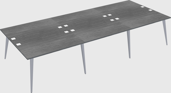 Shared rectangular office desk system