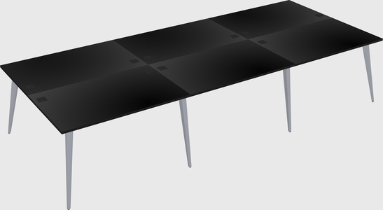 Shared rectangular office desk system