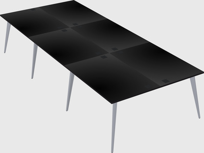 Shared rectangular office desk system