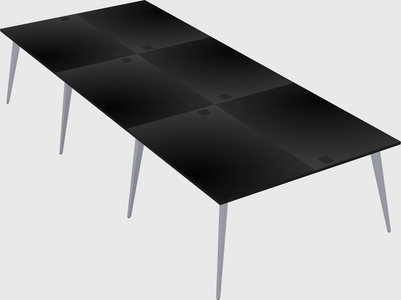 Shared rectangular office desk system