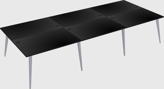 Shared rectangular office desk system