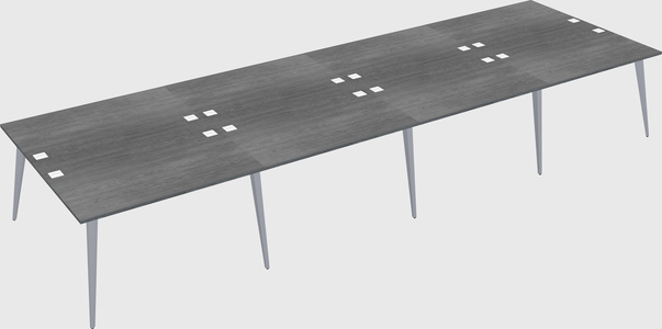 Shared rectangular office desk system