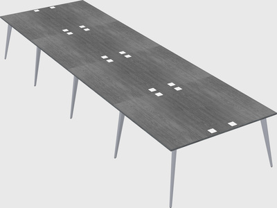 Shared rectangular office desk system