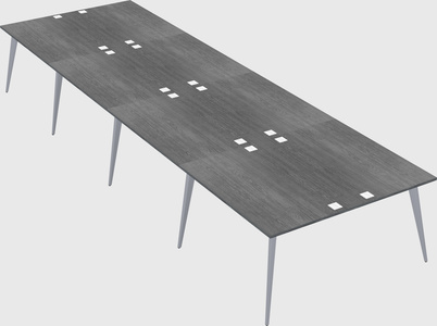 Shared rectangular office desk system