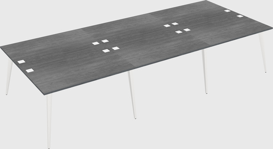 Shared rectangular office desk system
