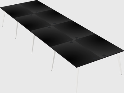 Shared rectangular office desk system