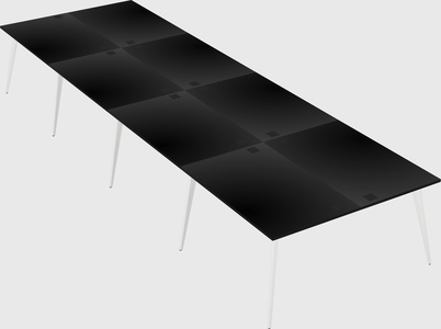 Shared rectangular office desk system