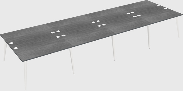 Shared rectangular office desk system