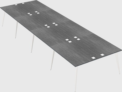 Shared rectangular office desk system