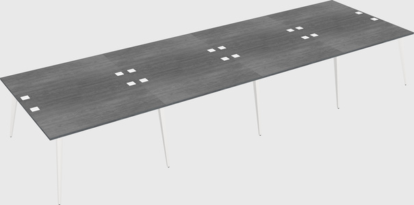 Shared rectangular office desk system
