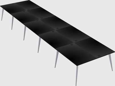 Shared rectangular office desk system