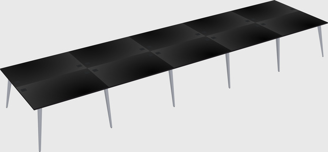 Shared rectangular office desk system