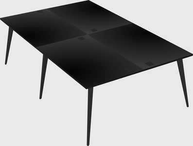 Shared rectangular office desk system