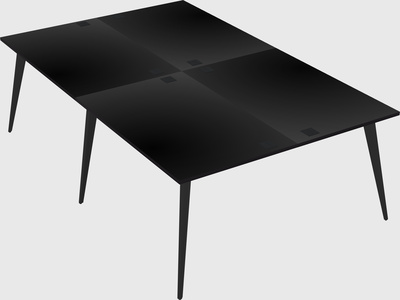 Shared rectangular office desk system