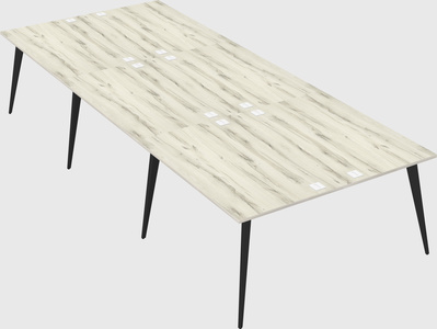Shared rectangular office desk system