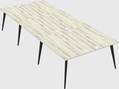 Shared rectangular office desk system